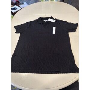 Goodfellow & Co Shirt Black Men's L Regular Fit Johnny Collared Polo Knit New